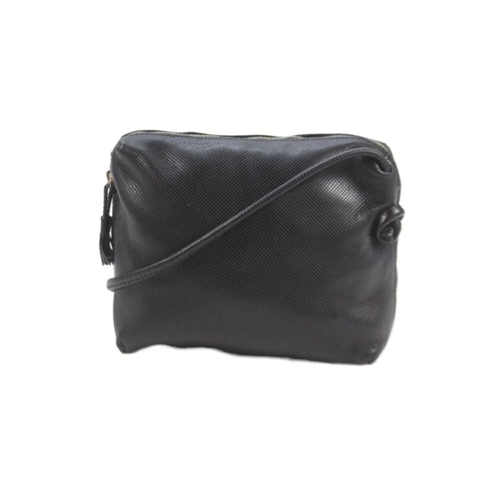 Bottega Veneta Womens Leather Zip Up Shoulder Bag Black